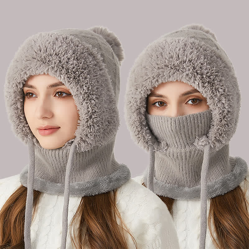 3 In 1 Outdoor Warm Knitted Beanie Hat With Scarf And Mask - image 14