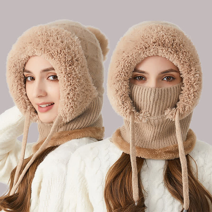 3 In 1 Outdoor Warm Knitted Beanie Hat With Scarf And Mask - image 4