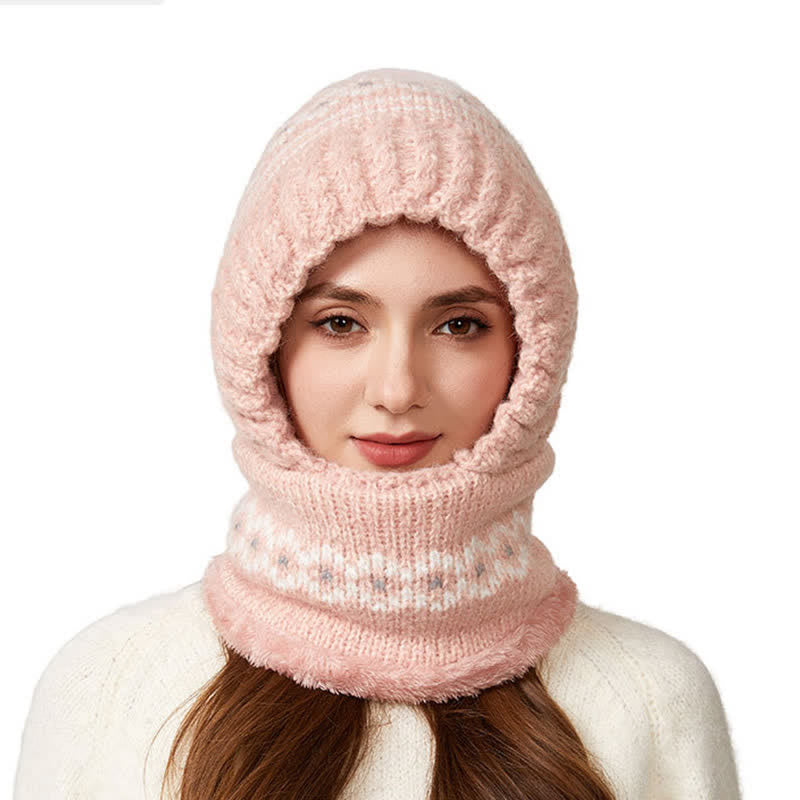 3 In 1 Ethnic Jacquard Knitted Beanie Hat With Scarf And Mask - image 17