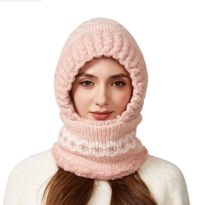 3 In 1 Ethnic Jacquard Knitted Beanie Hat With Scarf And Mask - image 17