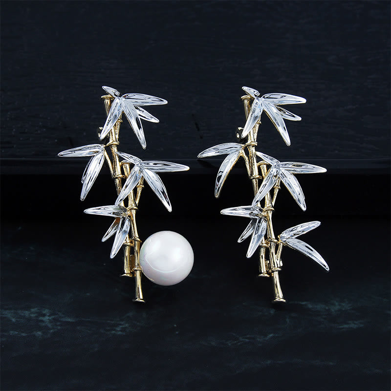 Men's Exquisite Panda Pearl Bamboo Brooch - image 3