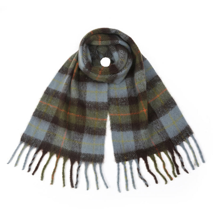 Women's Winter Thick Warm Plaid Tassels Shawl Scarf - Green - image 0