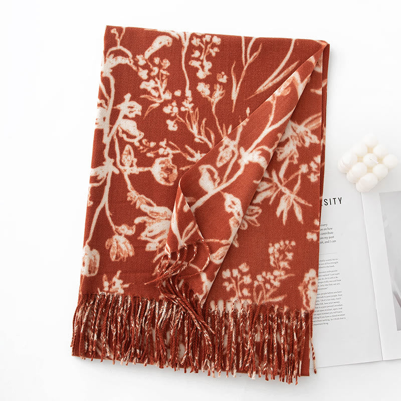 Women's Winter Warm Flower Printed Shawl Scarf - Style #3 - image 4