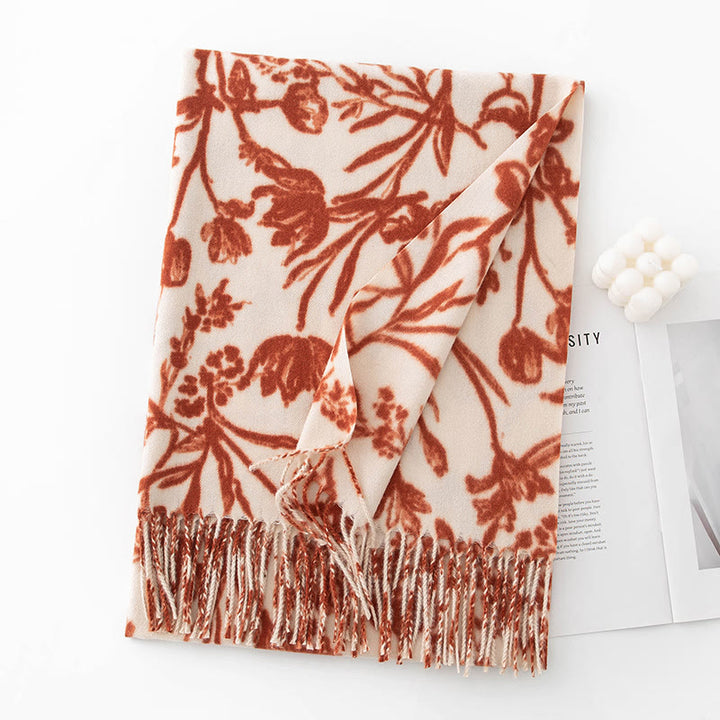 Women's Winter Warm Flower Printed Shawl Scarf - Style #1 - image 2