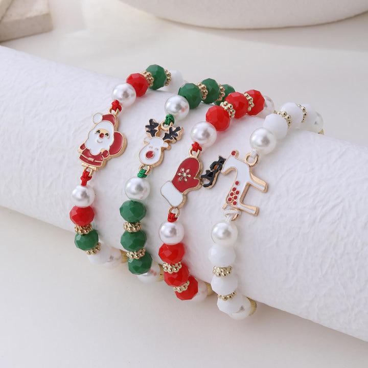 4Pcs Christmas Santa Claus Elk Colorful Bracelet - Christmas Bracelet - image 0