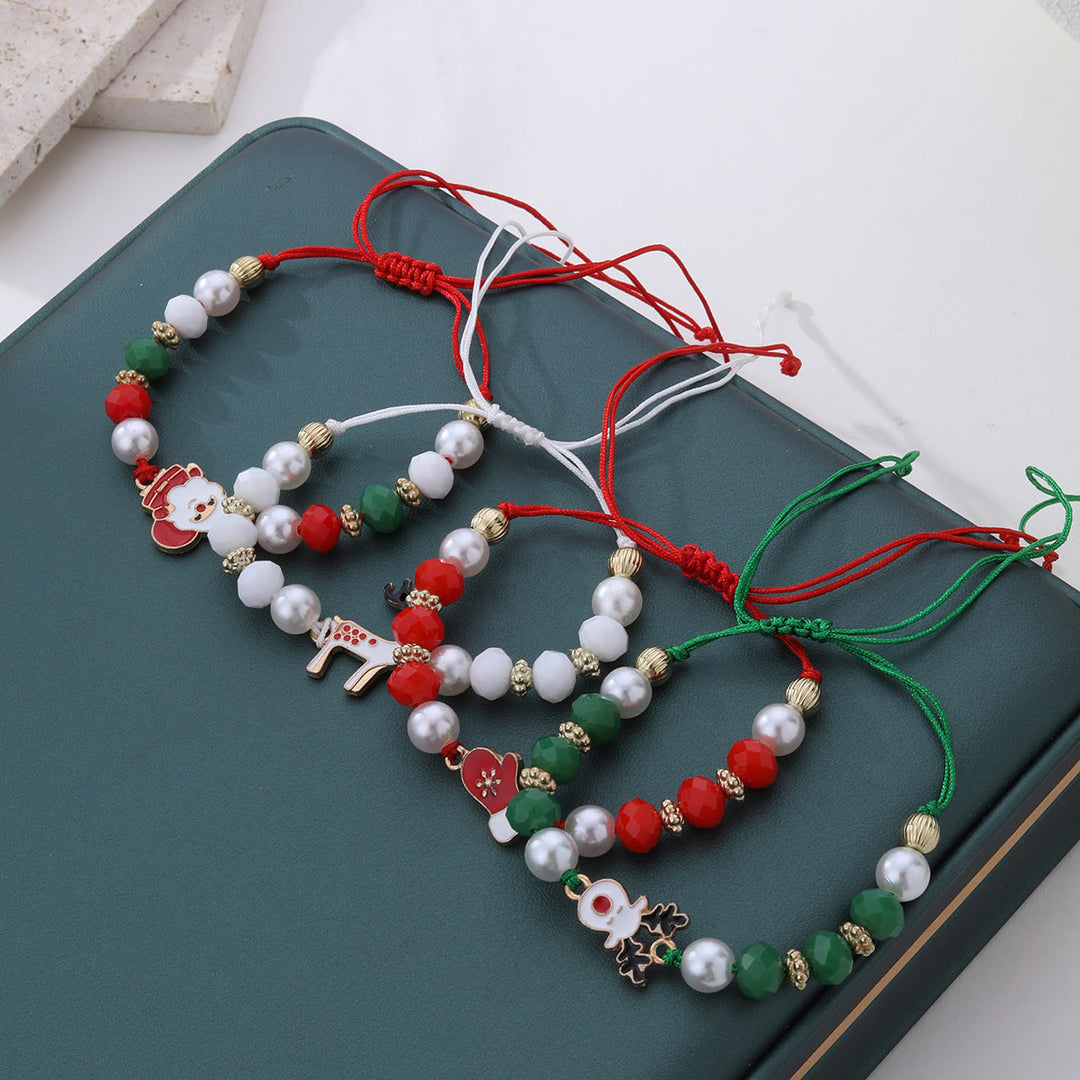 4Pcs Christmas Santa Claus Elk Colorful Bracelet - image 3
