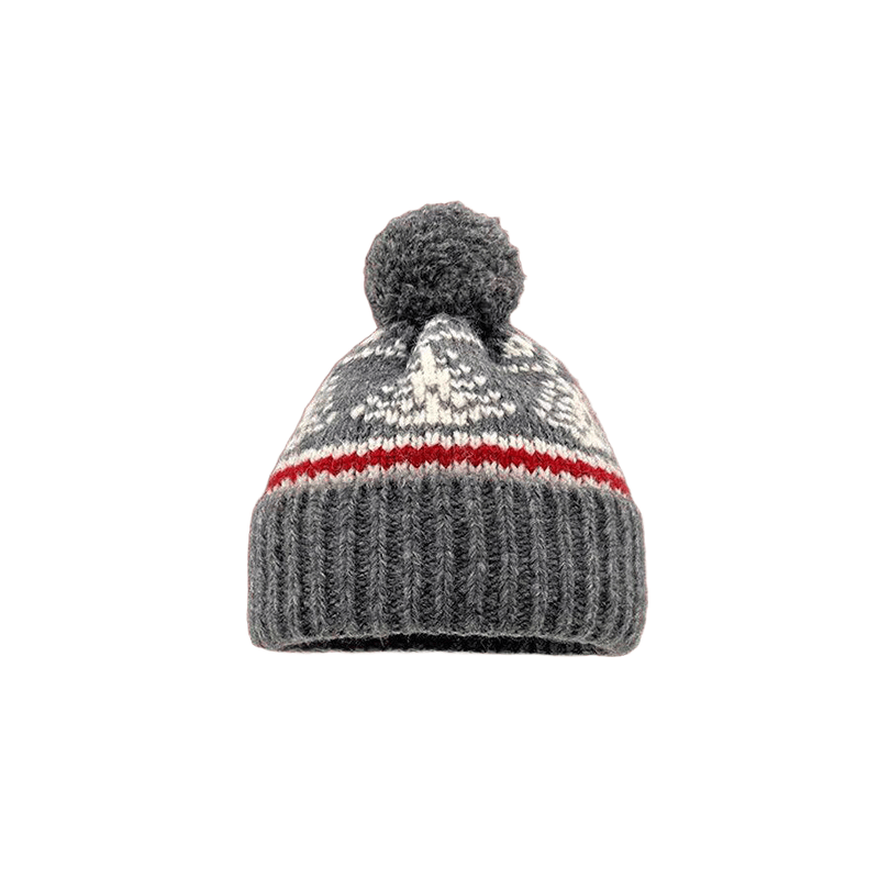 Fair Island Style Women's Winter Knitted Hat - Dark Grey - M(22"-22 7/8") - image 3