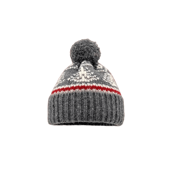 Fair Island Style Women's Winter Knitted Hat - Dark Grey - M(22"-22 7/8") - image 3