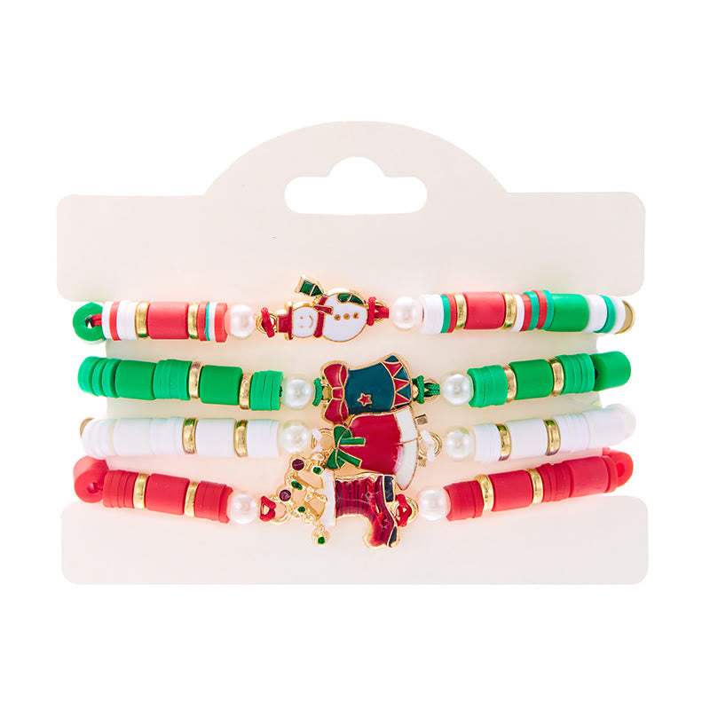 4Pcs Christmas Colored Woven Soft Ceramic Bracelet - Style #5 - image 9