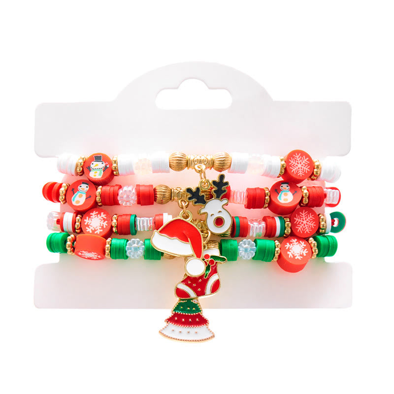4Pcs Christmas Colored Woven Soft Ceramic Bracelet - Style #4 - image 7
