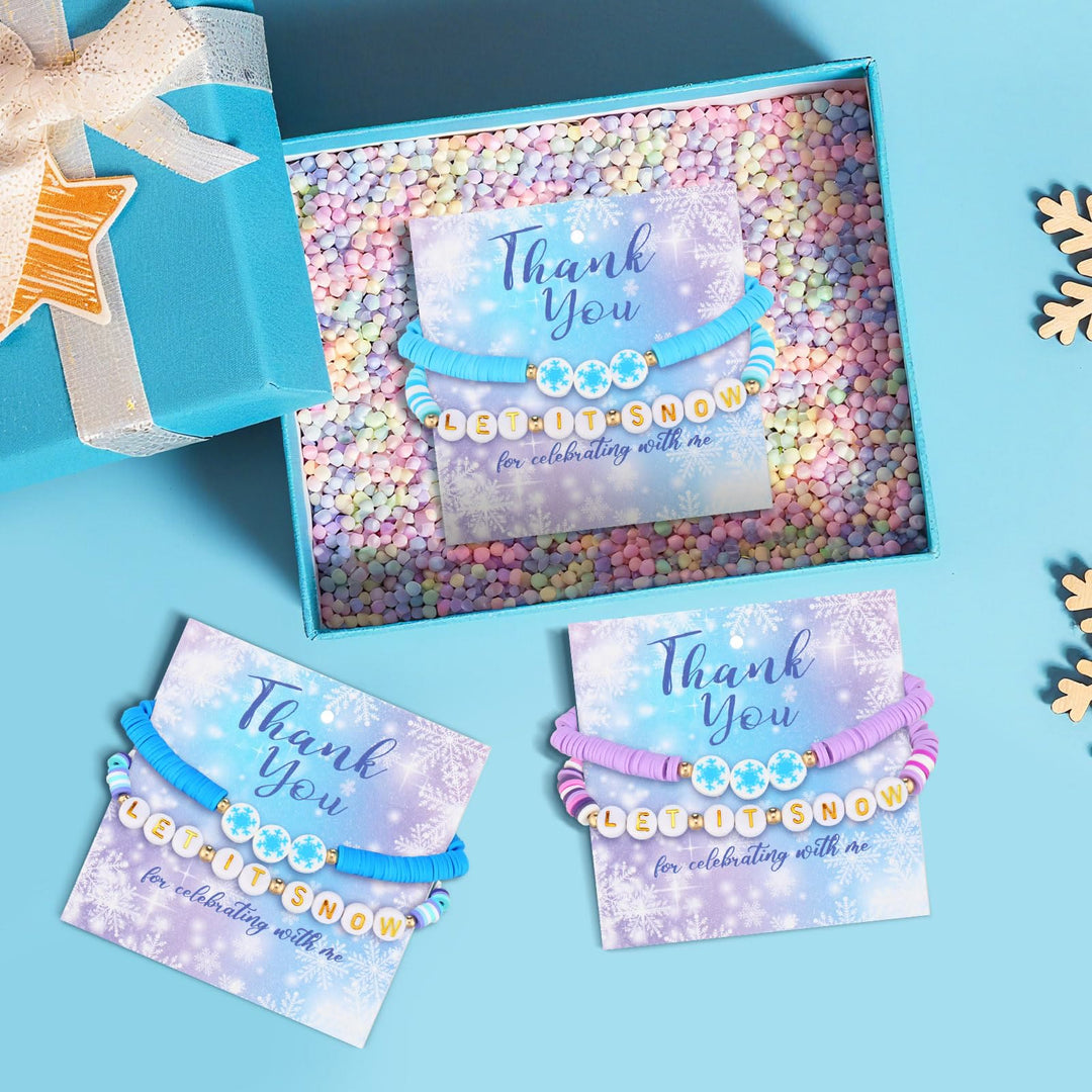 6Pcs Snowflake Christmas Bracelet With Greeting Card - image 2