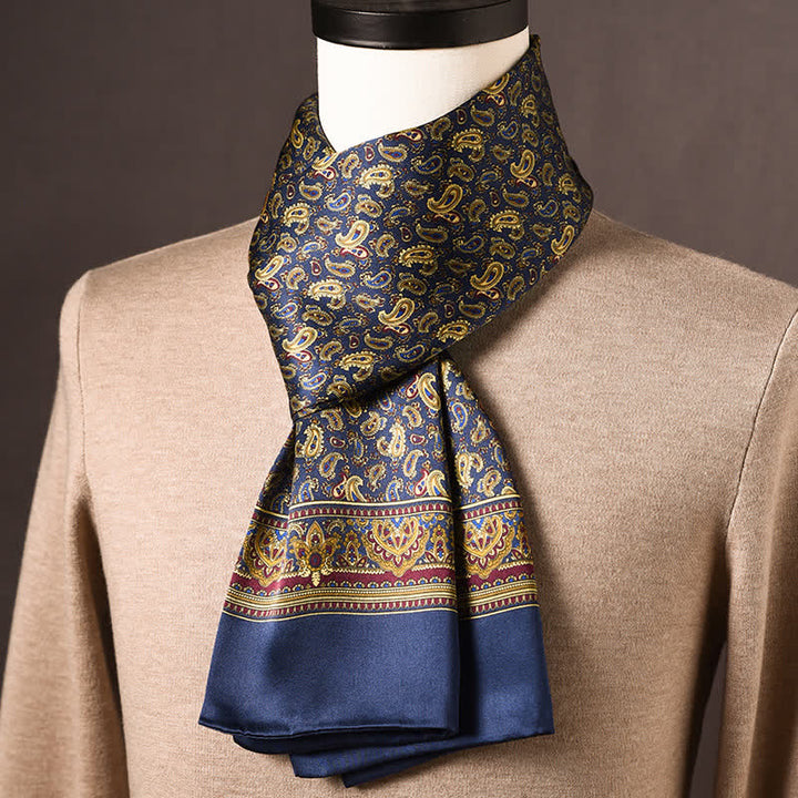 Men's Retro Ethnic Style Long Pure Silk Scarf - Style #10 - image 9