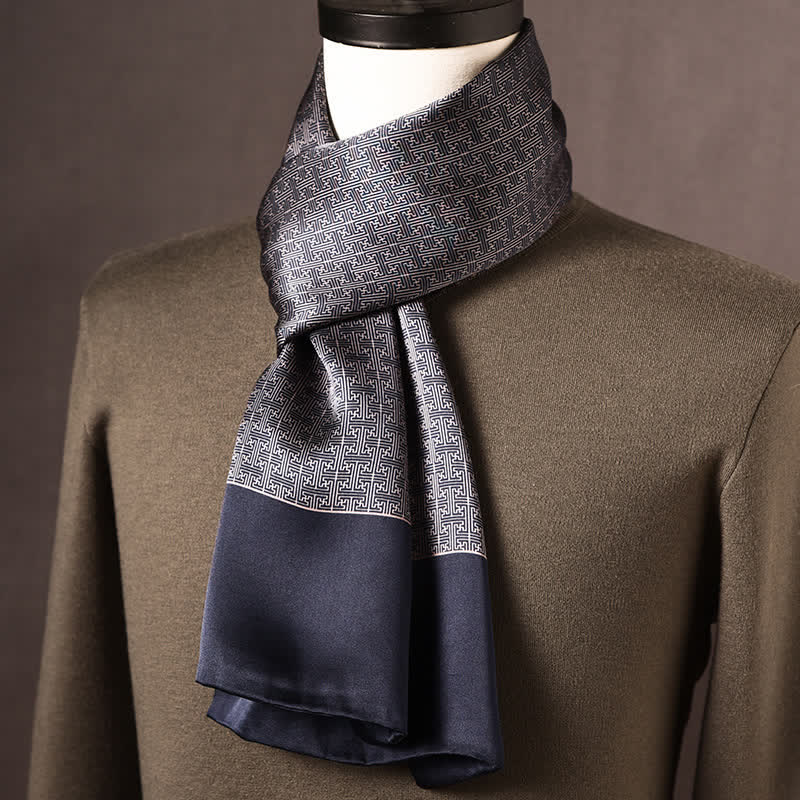 Men's Retro Ethnic Style Long Pure Silk Scarf - Style #6 - image 5