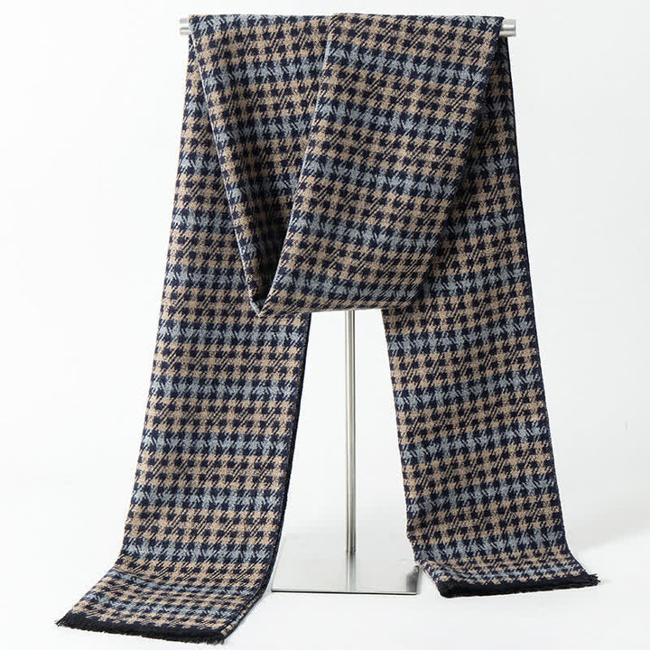 Men's British Style Checked Pattern Warm Long Scarf - Style #6 - image 8