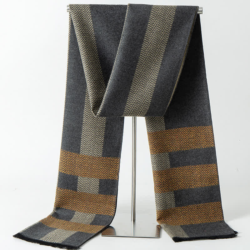 Men's British Style Checked Pattern Warm Long Scarf - Style #9 - image 11