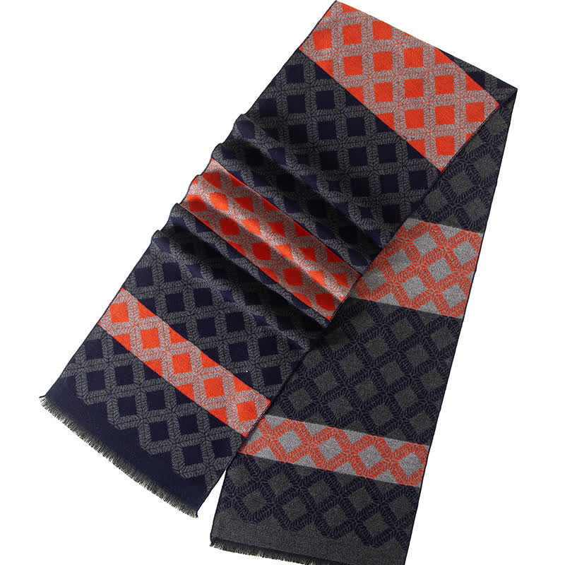 Men's British Style Checked Pattern Warm Long Scarf - image 1