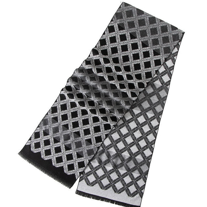 Men's British Style Checked Pattern Warm Long Scarf - image 3