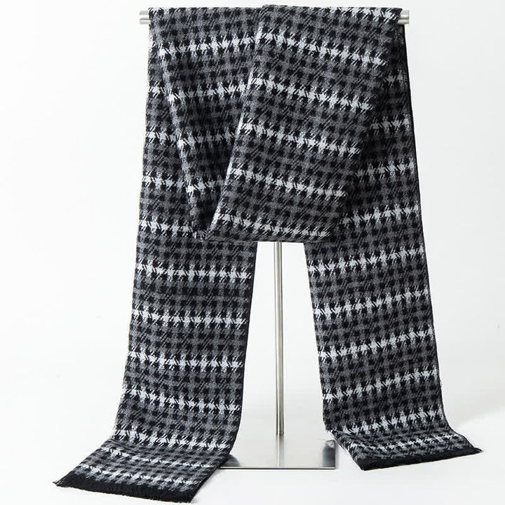 Men's British Style Checked Pattern Warm Long Scarf - Style #5 - image 7