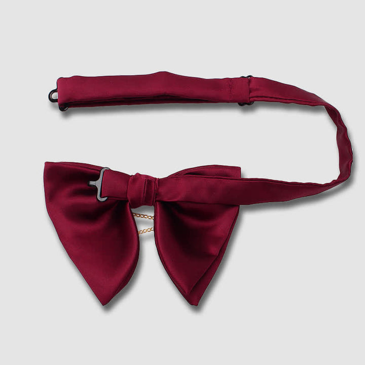 Gold Leaf Decor Oversized Pointed Bow Tie With Chain - image 3