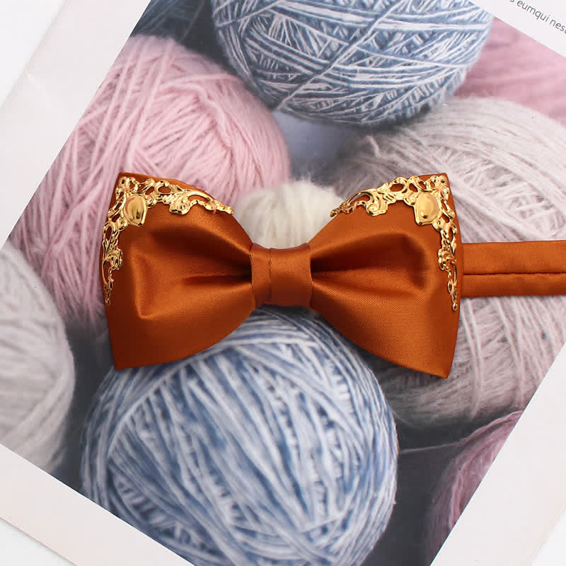 Styilsh Gilded Accent Wedding Bow Tie - Orange - image 8