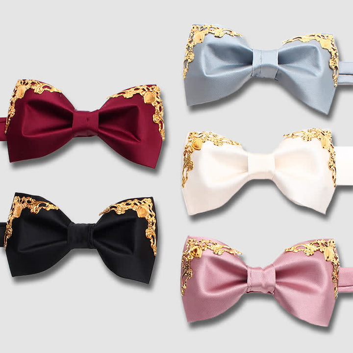 Styilsh Gilded Accent Wedding Bow Tie - image 0