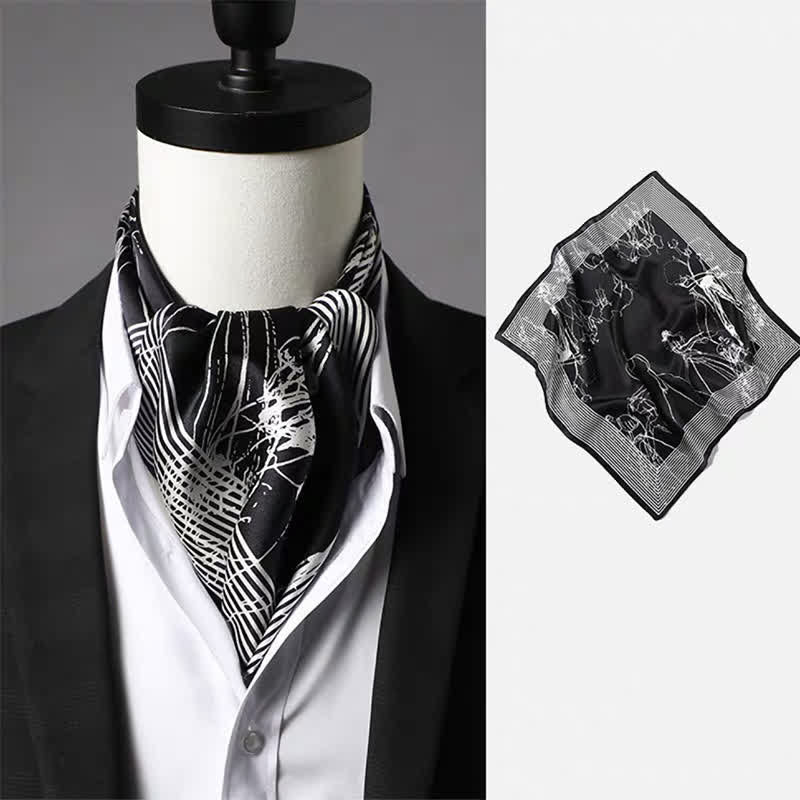 Men's Vintage Paisley Geomatric Pattern Square Scarf - Style #3 - image 2