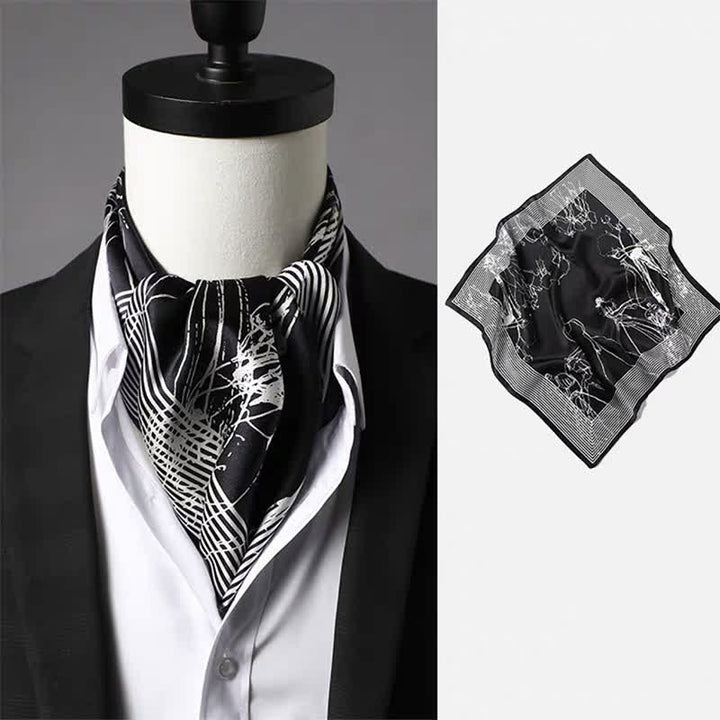 Men's Vintage Paisley Geomatric Pattern Square Scarf - Style #3 - image 2