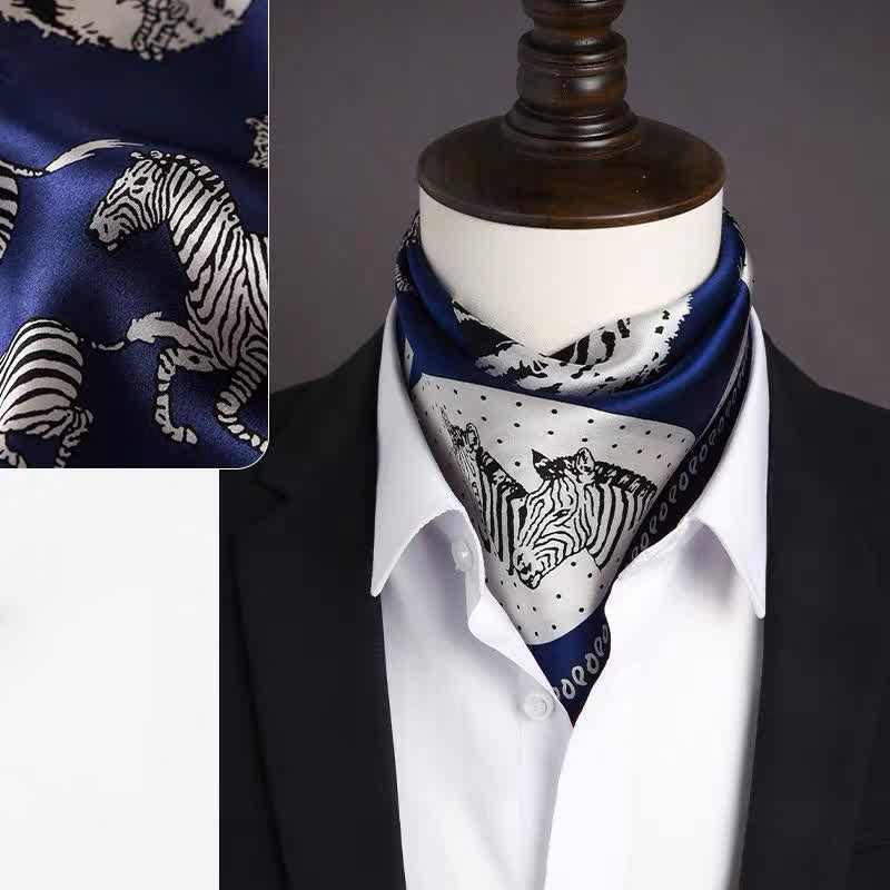 Men's Vintage Paisley Geomatric Pattern Square Scarf - Style #2 - image 1