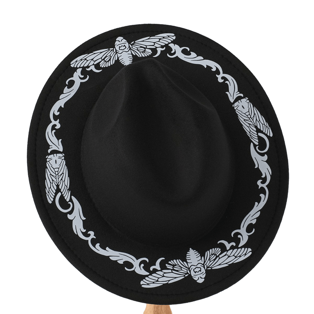 Men's Exquisite Butterfly Cicada Black Cowboy Hat - image 2