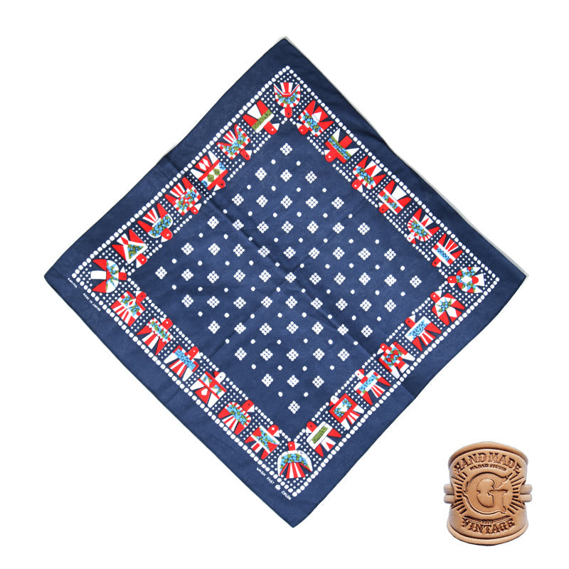 Multi Pattern Retro Pocket Square With Letter Buckle - Style #4 - image 8