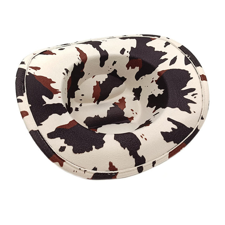 Men's Silver Long Horned Bull Belt Cow Pattern Cowboy Hat - image 4