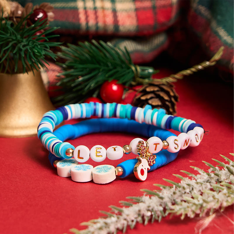 6Pcs Snowflake Christmas Bracelet With Greeting Card - image 4