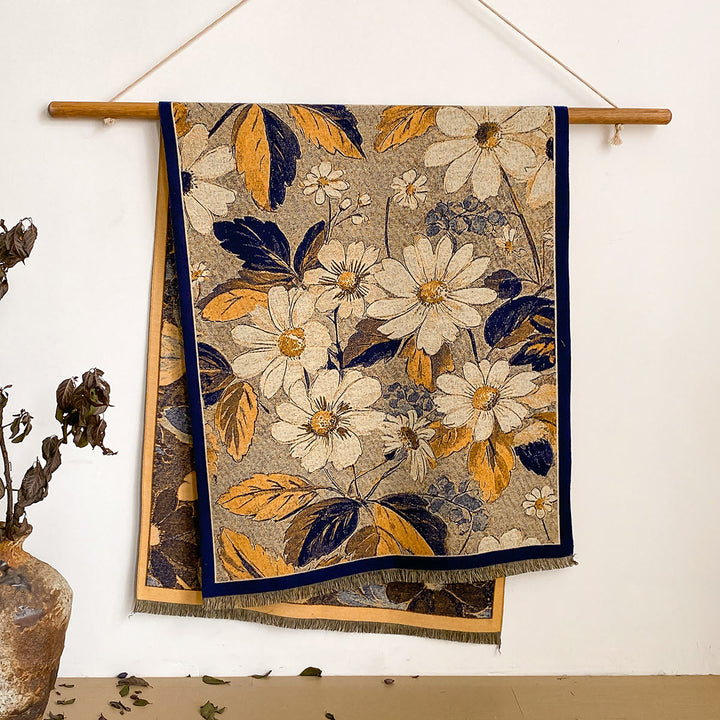 Women's Floral Print Fringed Shawl Scarf - Style #15 - image 15