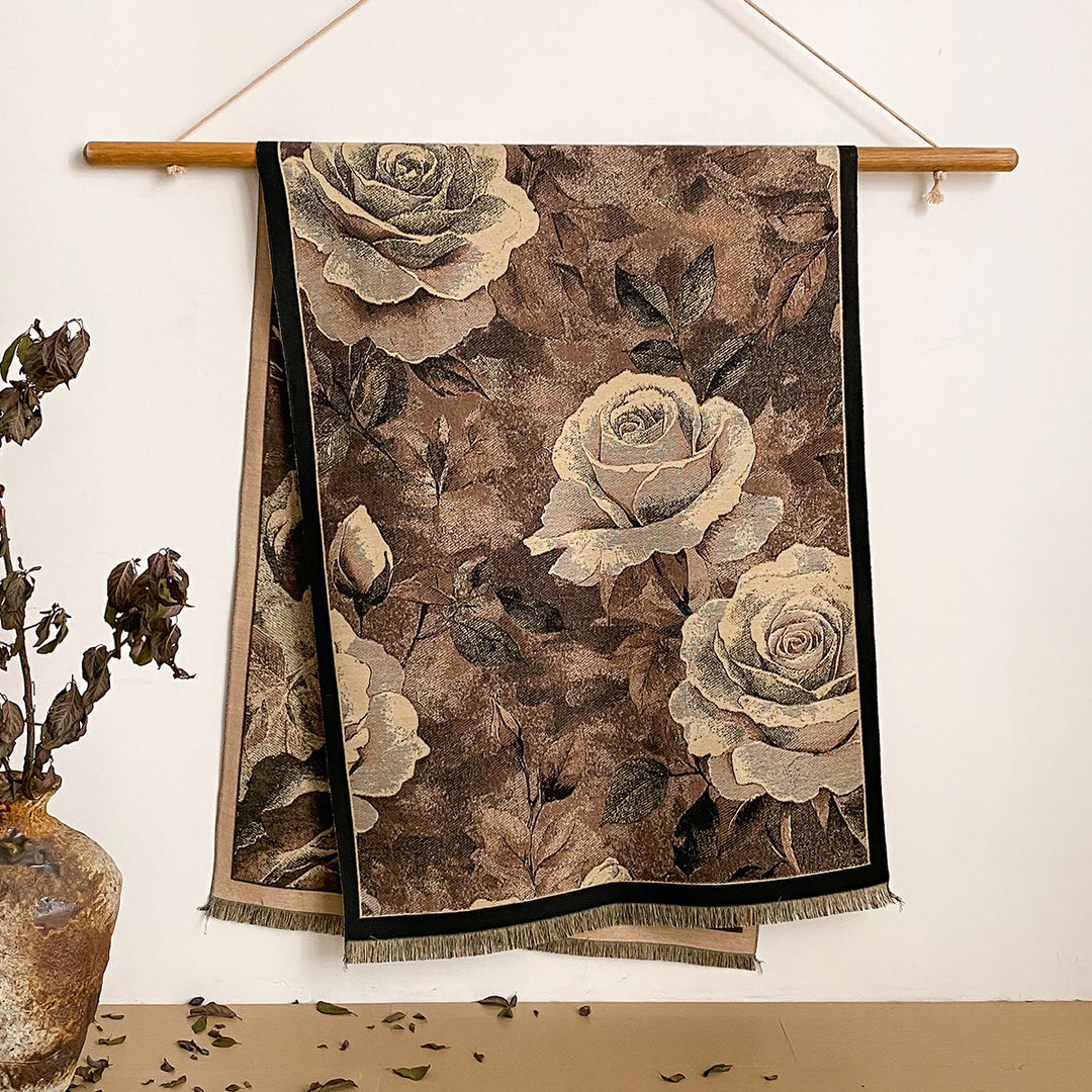 Women's Floral Print Fringed Shawl Scarf - Style #19 - image 19