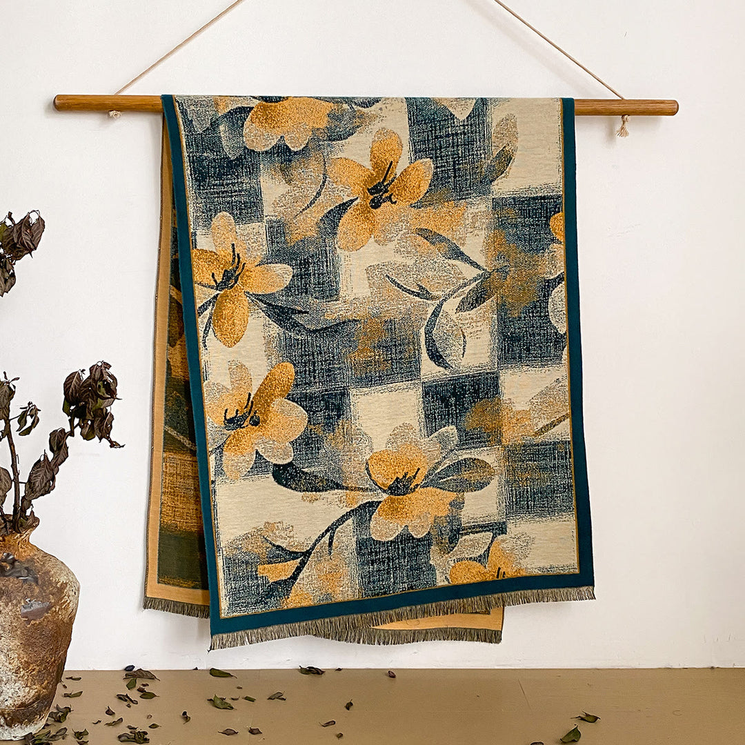 Women's Floral Print Fringed Shawl Scarf - Style #14 - image 14