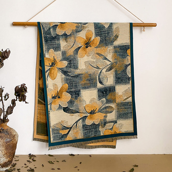 Women's Floral Print Fringed Shawl Scarf - Style #14 - image 14