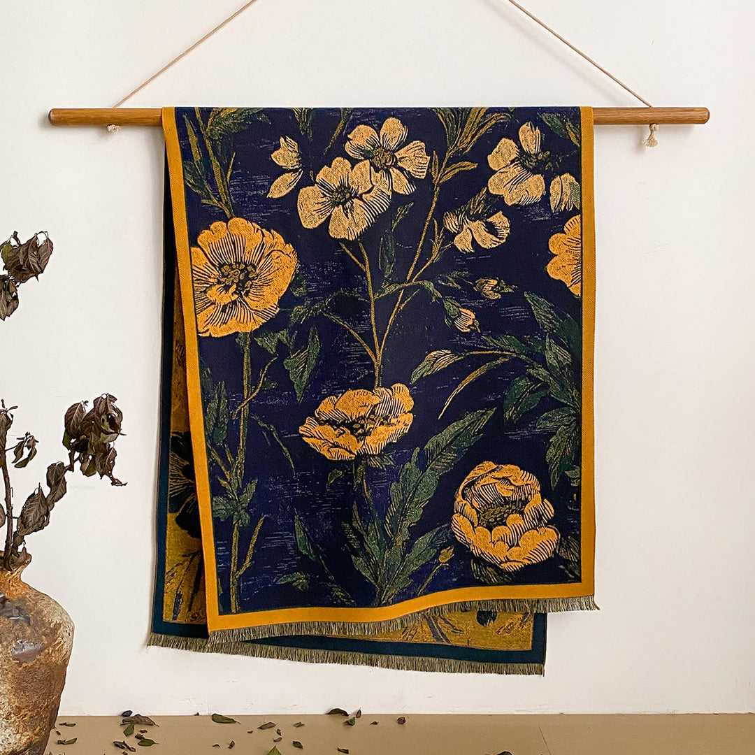 Women's Floral Print Fringed Shawl Scarf - Style #1 - image 1