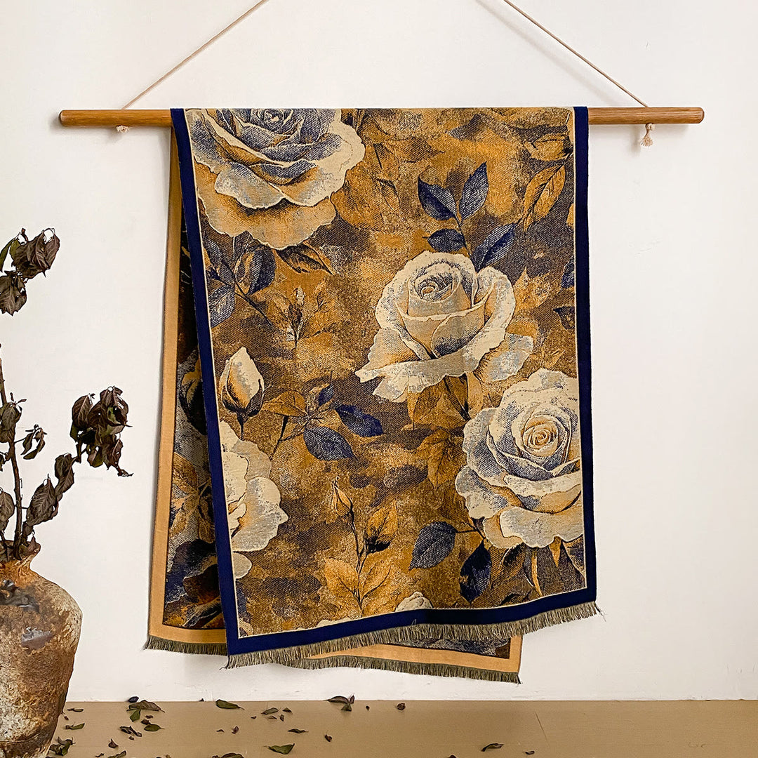 Women's Floral Print Fringed Shawl Scarf - Style #18 - image 18