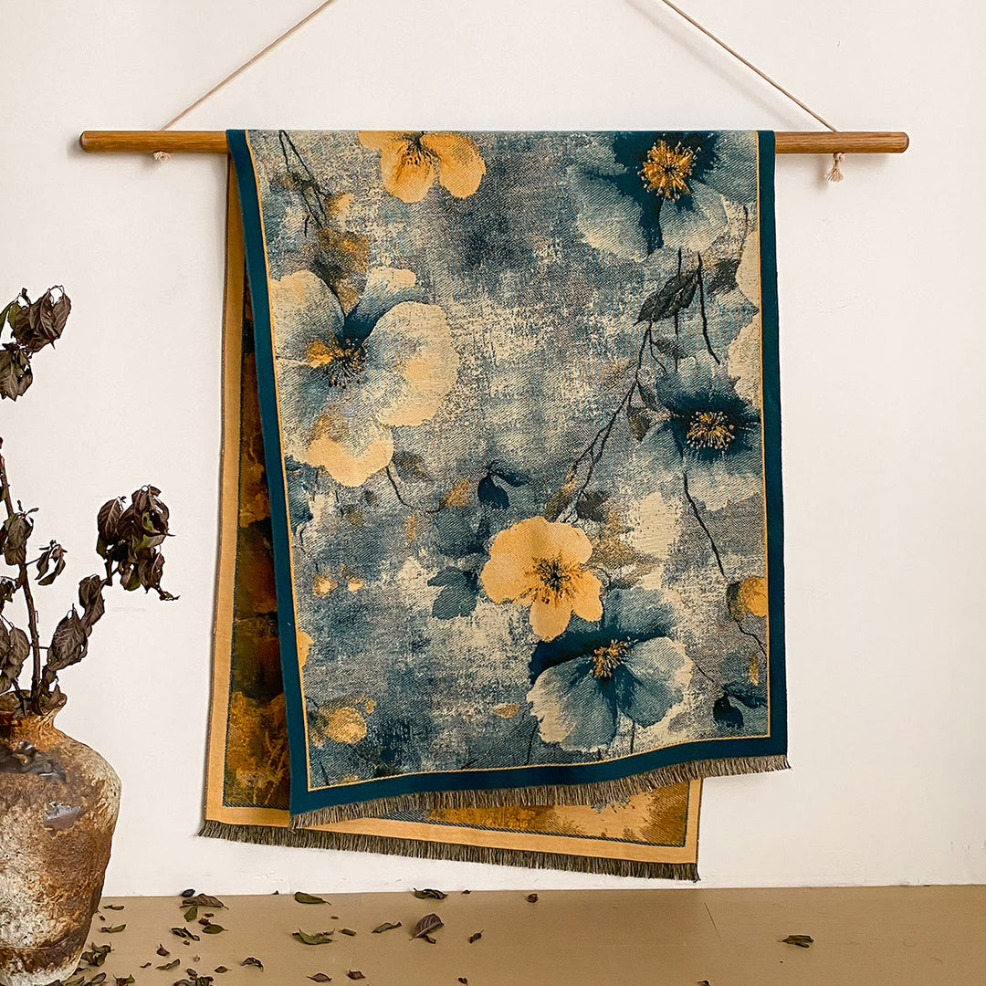 Women's Floral Print Fringed Shawl Scarf - Style #34 - image 34