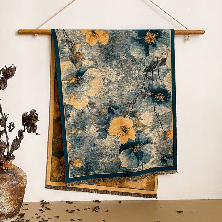 Women's Floral Print Fringed Shawl Scarf - Style #34 - image 34