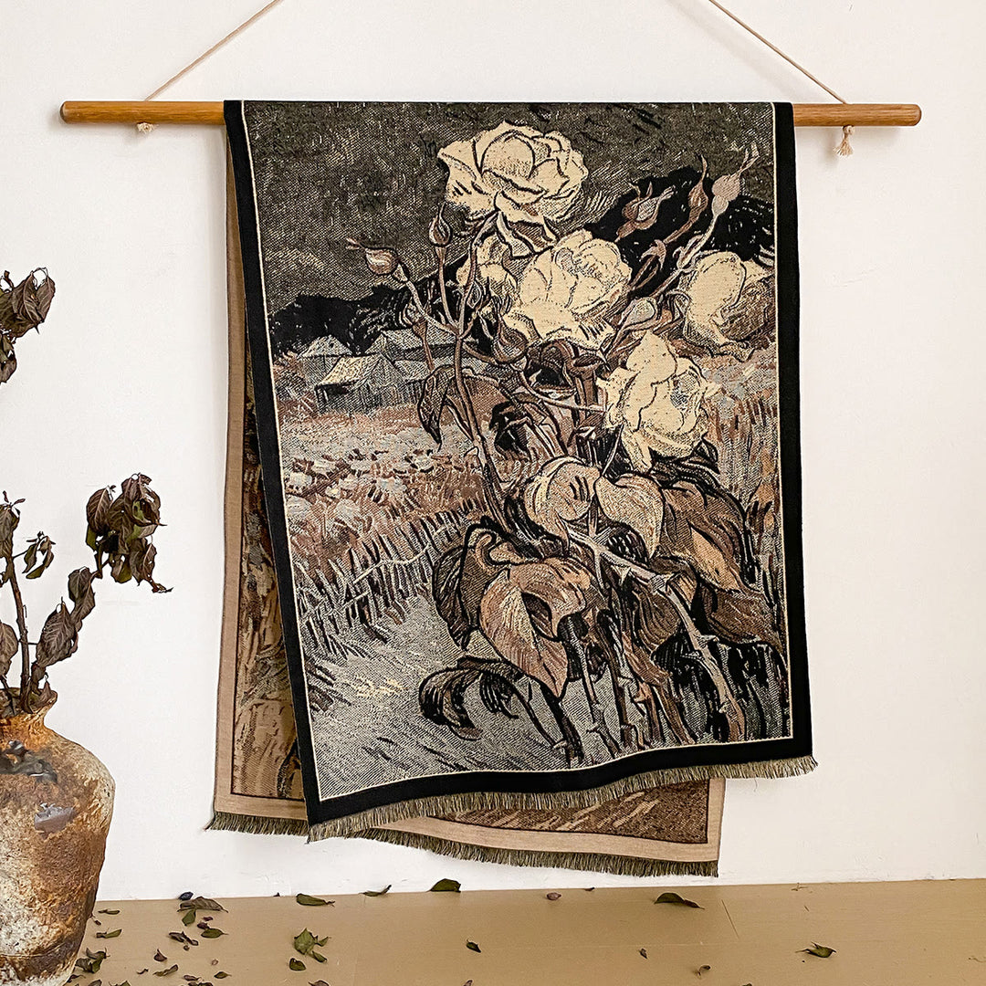 Women's Floral Print Fringed Shawl Scarf - Style #44 - image 44