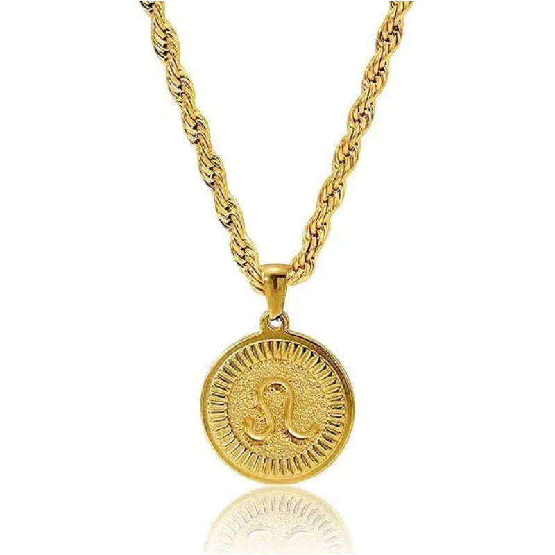 Personalized Zodiac Symbol Coin Pendant Necklace - Libra - image 7