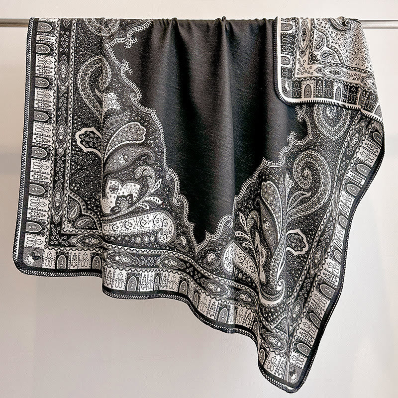 Women's Paisley Pattern Fringed Shawl Scarf - image 6