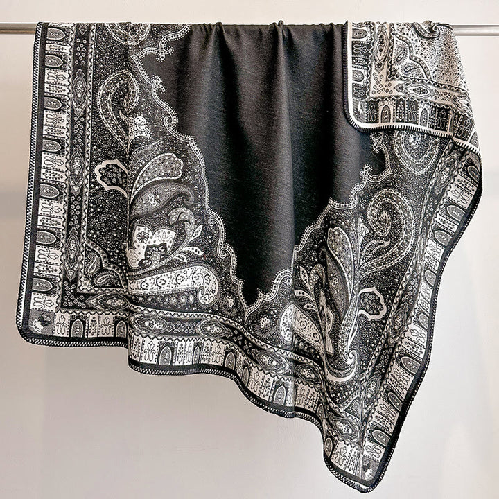 Women's Paisley Pattern Fringed Shawl Scarf - image 6