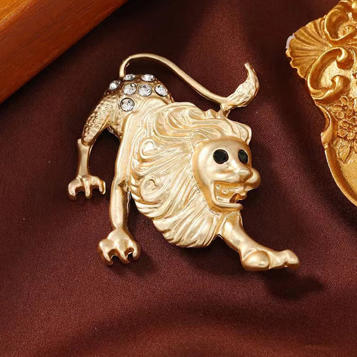 Zodiac Sign Diamond-Embellished Gold Brooch - image 10