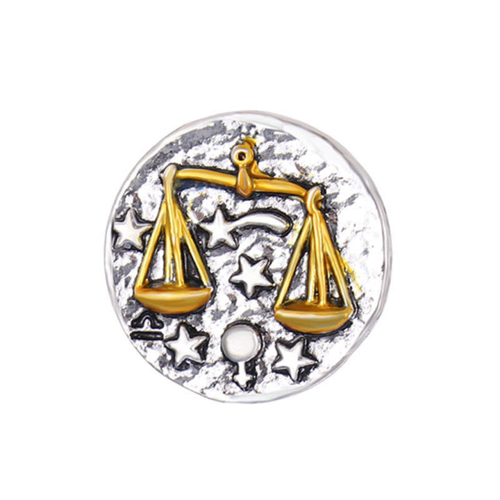 Zodiac Sign Retro Starry Round Alloy Buttons - Libra - image 8