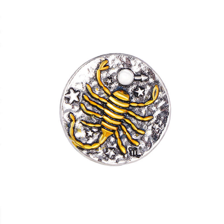 Zodiac Sign Retro Starry Round Alloy Buttons - Scorpio - image 9