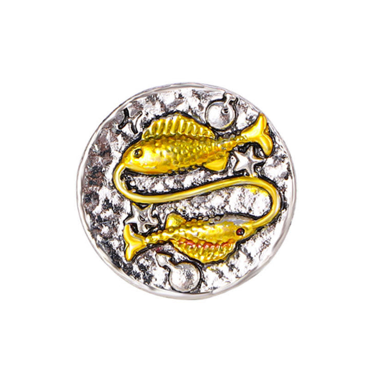 Zodiac Sign Retro Starry Round Alloy Buttons - Pisces - image 13