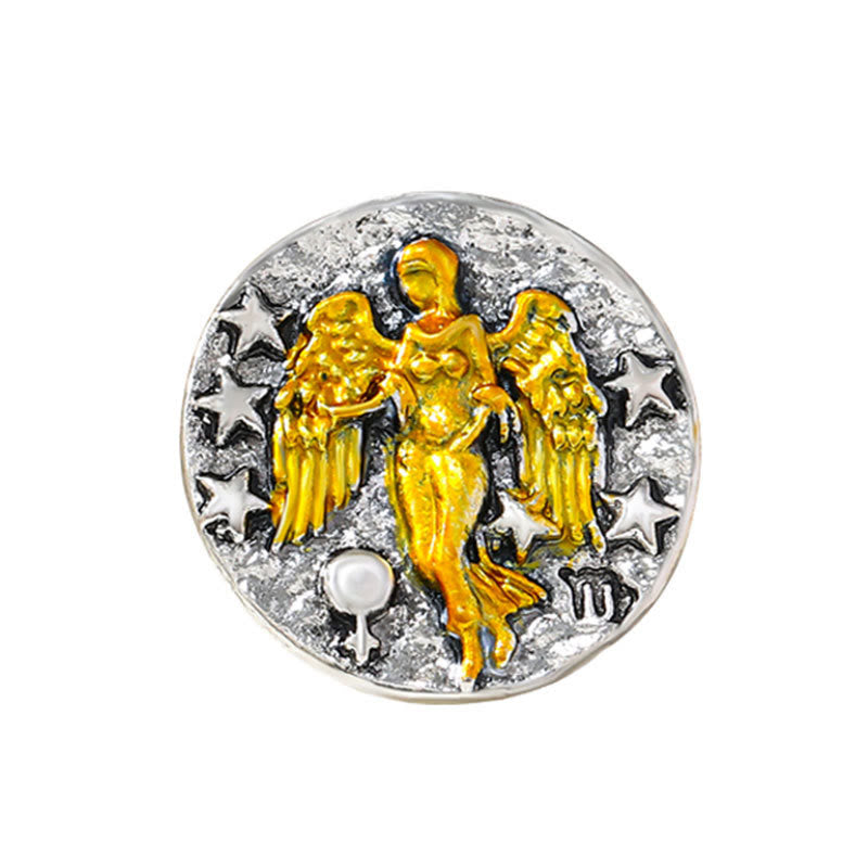 Zodiac Sign Retro Starry Round Alloy Buttons - Virgo - image 7