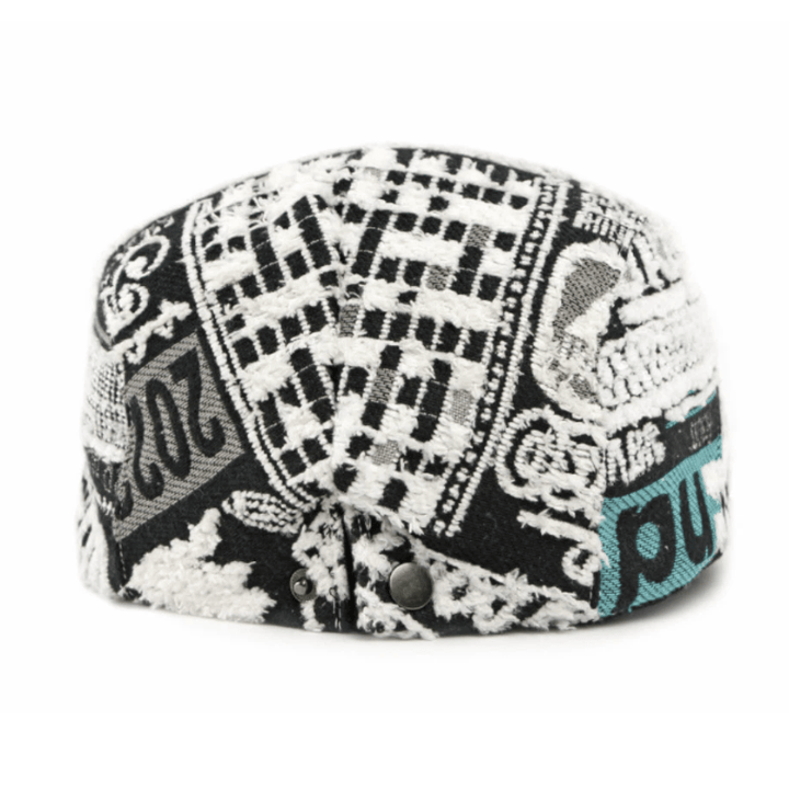Men's Creative Splicing Printed Hairy Winter Beret Hat - image 4